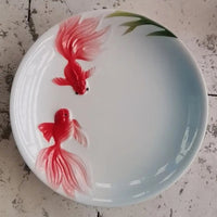 Ceramic Goldfish Shallow Plate Tableware Household Microwave Oven Plate Lily Pumpkin Flowers Fruit Cake Steak Food Plate Good Vibrations