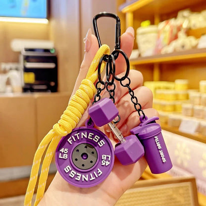 Fitness Keychain,Colorful Gym Bag Charm for Fitness Lovers, Motivational Fitness Gym Key ring,Workout Keychain Gifts Good Vibrations