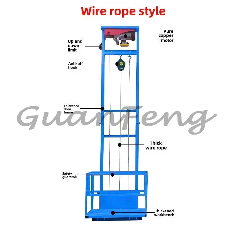 Hydraulic Lift Freight Elevator Small Lift Household Electric Platform Lift Customized Double Track Workshop Lifting Platform Good Vibrations