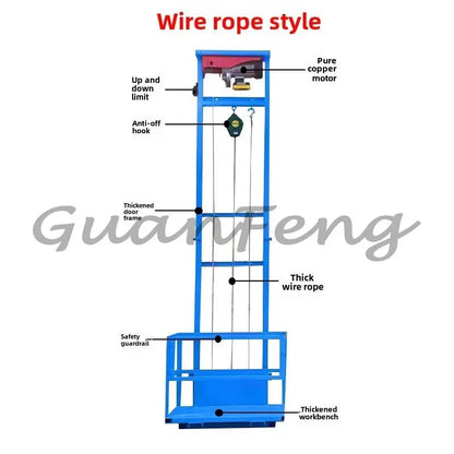 Hydraulic Lift Freight Elevator Small Lift Household Electric Platform Lift Customized Double Track Workshop Lifting Platform Good Vibrations