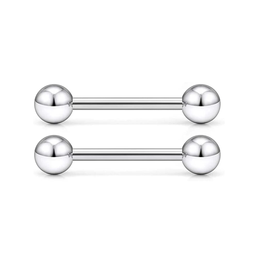 14G Tongue Rings Surgical Steel Straight Barbell Nipplerings Nipple Ring Body Piercing Jewelry Long Barbell Bridge Tongue Rings Good Vibrations