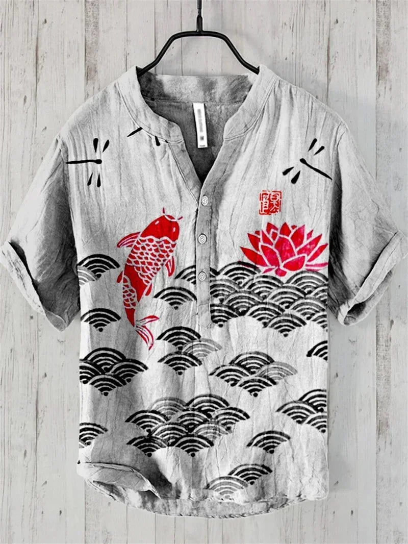 Spring and Summer Men's and Women's Shirts Independent Station Casual Hawaiian Style Shirts Men's Tops 100% Linen New Hot Sale Good Vibrations