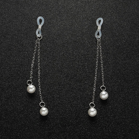 1 Pair Sexy Vintage Pearl Pendant Nipple Clip Chest Chain Suitable For Wearing At Nightclubs Parties And Valentine's Day Good Vibrations