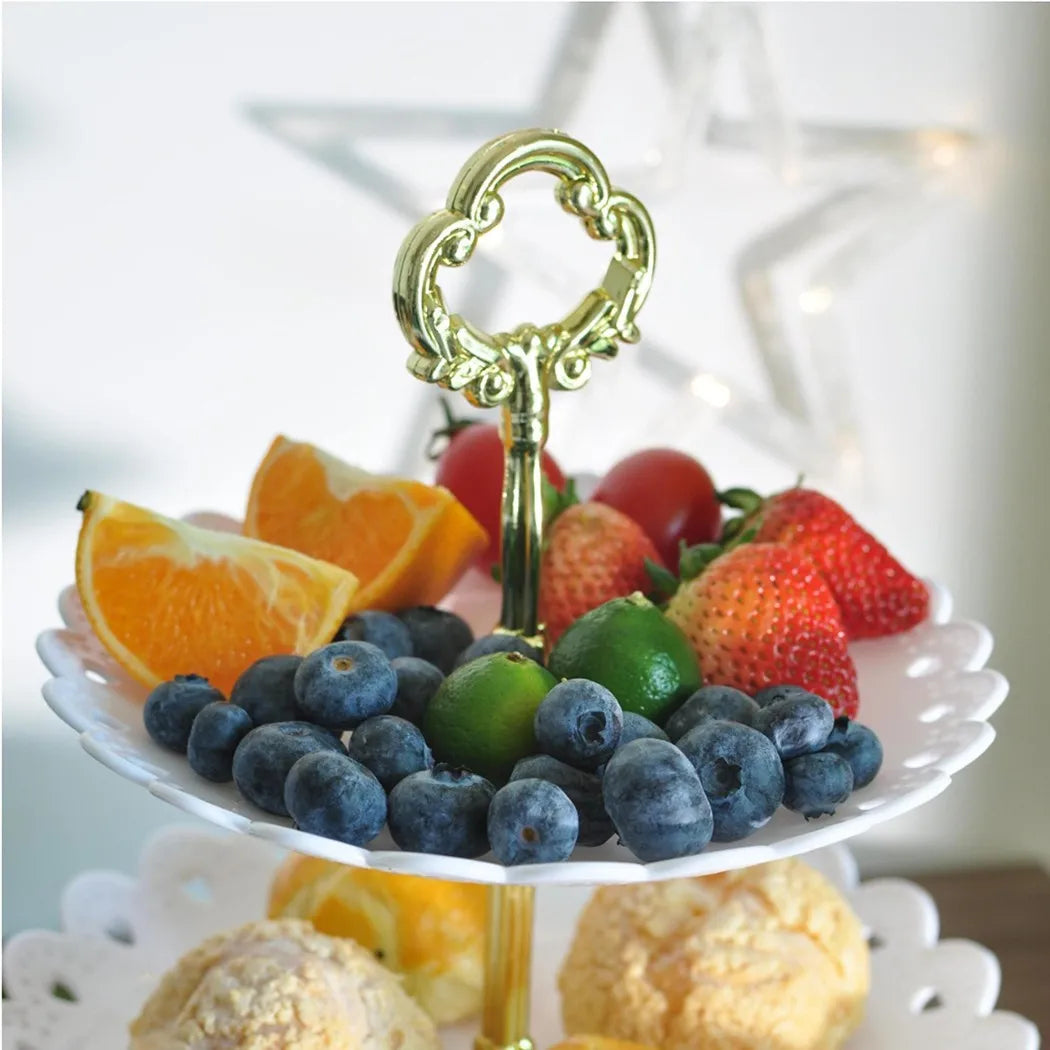 3 Layer Cake Stand Fruit Plate Tray Display Birthday Party Dessert Wedding Good Vibrations