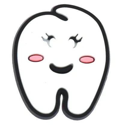 Shoe Charms for Crocs Accessories Q Edition Teeth Shoes Charm for Croc Decorations Pins Men Accessory Jeans Woman Clogs Clips Good Vibrations