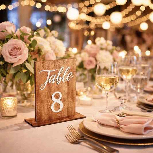Double-Sided Wedding Table Numbers Numbers 1-20 Durable Table Number Signs Vintage Texture Seat Numbers Sign Good Vibrations