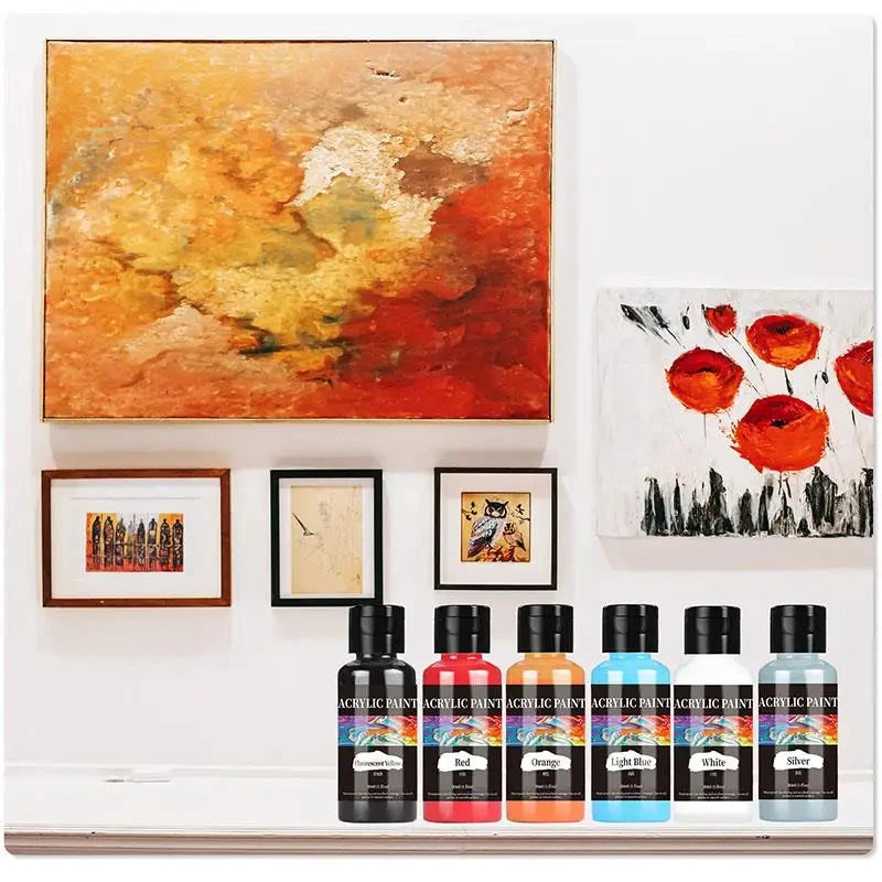 24 Colors Set Acrylic Paint DIY Painting Coloring Pigments For Fabric Clothing Shoes Sofa Painting Waterproof Acrylic Paints Good Vibrations