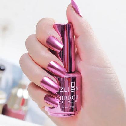 Mirror Effect Metallic Nail Polish Purple Rose Gold Silver  Nail Art Polish for Nails Manicure Lacquer Decoration Good Vibrations