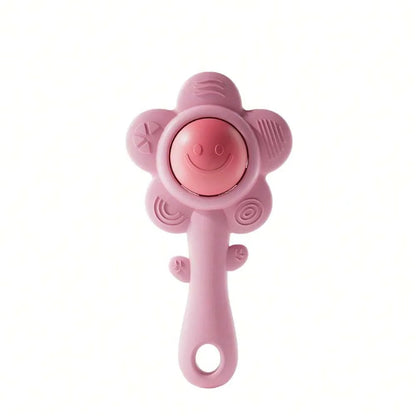 A Teether And Rattle For Babies: Sound, Chewable Toy, Early Learning And Entertainment, Teether, Rattle, Grip Function 3-In-1. Good Vibrations