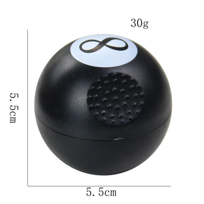 Black 8 Tobacco Grinder, creative manual spice cutter, black color, compact design, 5.5 cm diameter.