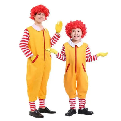 Cosplay Costumes Party Stage Performance Clothing for Kids Halloween Parent-Child Yellow Clown Costume Good Vibrations