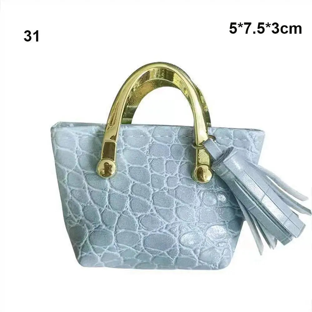 Fashion Miniature Handbag PU Leather Bag Lady Purse Shoulder Bag For 1/6 BJD Dolls Outfits Accessories Dollhouse Girls Gift Toys Good Vibrations
