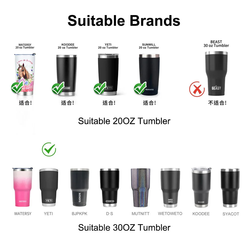 20/30oz Tumbler Handle Water Thermos Bottle Holder Travel Drinkware Holder Coffee Cup Portable Insulated Bottles Accessories Good Vibrations