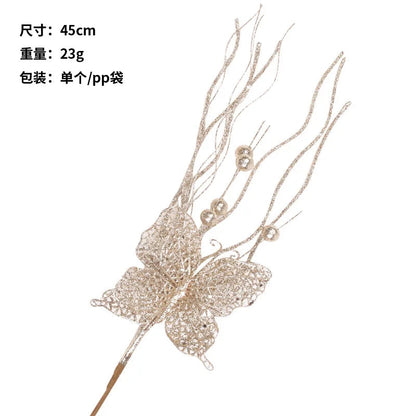 2026 Festival Party Decor Banquet Mini DIY Flower Branch for Halloween Christmas Thanksgiving Day Wedding Party Decorations 1pc Good Vibrations