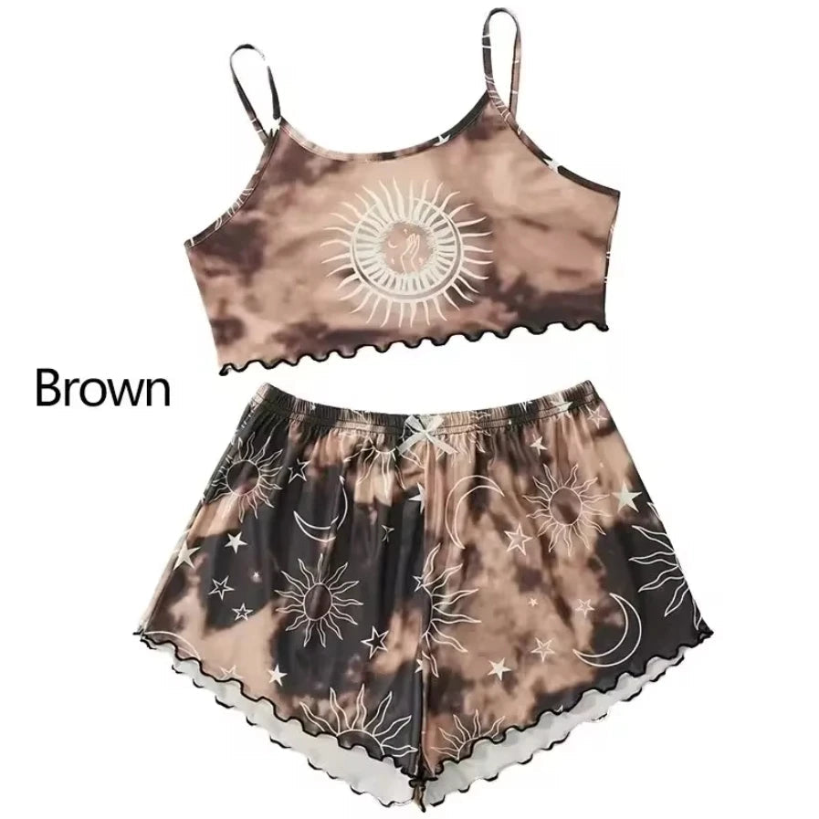 1 Set Women's Elegant Lounge Set, Plus Size Satin Striped Button Up Long Sleeve Shirt & Pants Pajamas Good Vibrations