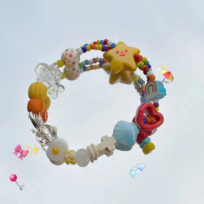 Handmade Colorful Beaded Bracelet Stretch Bracelets Fashion Bangle Elastic Cord Bracelet Statement Jewelry pulseras mujer Good Vibrations