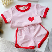 Girls Clothing Suit Children Short-Sleeved Shirt Shorts 2Pcs Sets Baby  Fashion Summer Star Outfits 2 4 6 7 14T Good Vibrations