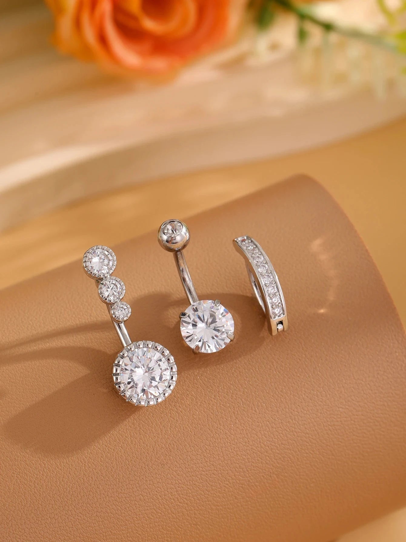 3pcs Gold Color Heart Butterfly Dangled Belly Piercing Sets 14G Stainlees Steel Navel Jewelry for Women Girls Body Belly Rings Good Vibrations Adult Super Store