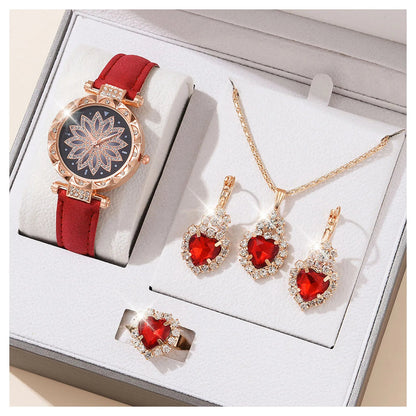 Watches Sets Gifts for Women Crystal Bling Wristwatch Jewelry Kit Gift for Mom Wife Girlfriend Good Vibrations Adult Super Store