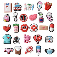 Shoe Charms for Crocs Accessories Organ Medical Care Shoes Charm for Croc Decorations Pins Men Accessory Jeans Woman Clogs Clips Good Vibrations