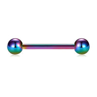 1PCS/4PCS Nipple Tongue Rings Straight Barbell 14G Stainless Steel Belly Button Rings Nipplerings Body Piercing Jewelry Purple Good Vibrations Adult Super Store