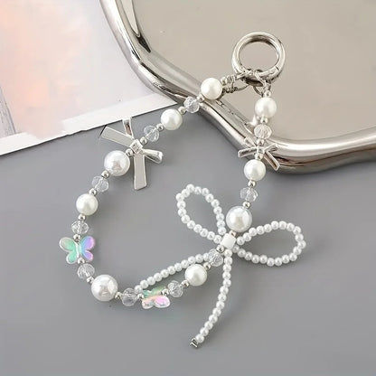 Holiday party gifts for family and friends, pearls, bows, bead chains, bags, keychains, phone cases, pendants Good Vibrations