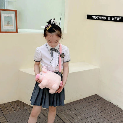 Piglet Plush Bag for Girl Korean Version Large Capacity Lady Shoulder Bag Cartoon Ins Cute Doll Messenger Bag Handbags Crossbody Good Vibrations