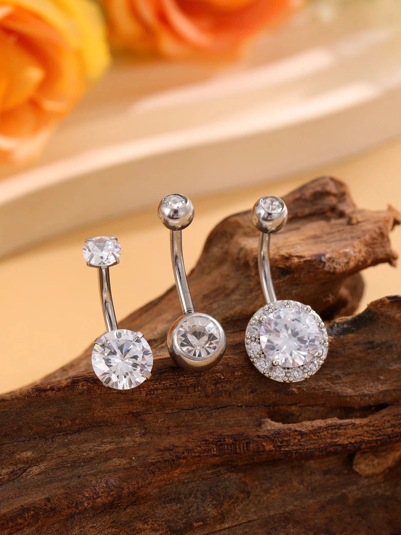 3pcs Gold Color Heart Butterfly Dangled Belly Piercing Sets 14G Stainlees Steel Navel Jewelry for Women Girls Body Belly Rings Good Vibrations Adult Super Store