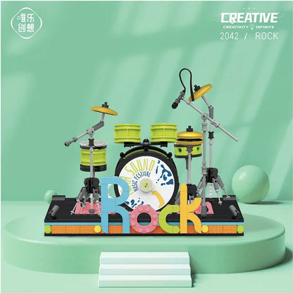 TOYLINX  Musical Instrument Building Block Toy Set Electronic Drum Electronic Organ Construction Toy Gift for Children Good Vibrations
