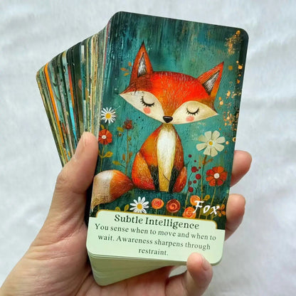 Animal Themed Oracle Card Deck, Quiet Companions Oracle Deck, 54 Cards, Personal Reading, Card Games, 12*7cm, 14+ Good Vibrations