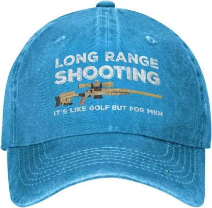 Funny Hat Long Ranges Shooting It's Like Golf But for Men Hat for Men Dad Hats Vintage Cap Good Vibrations