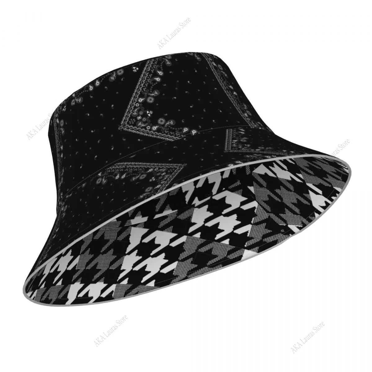 Double-sided Reflective New Fashion Bucket Hats Fisherman Caps for Women Tartan Design Summer Men Outdoor Sun Cap Good Vibrations