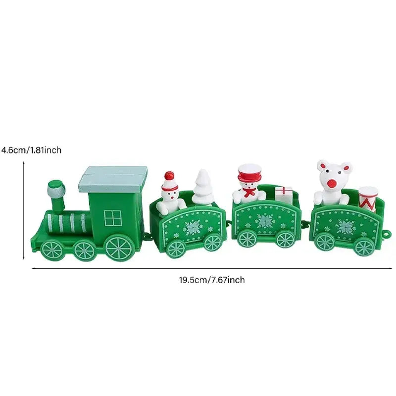 Christmas Train Painted Wooden Plastic  Mini Christmas Tree Train Christmas Decorations Festival Party Xmas Table Top Ornament Good Vibrations