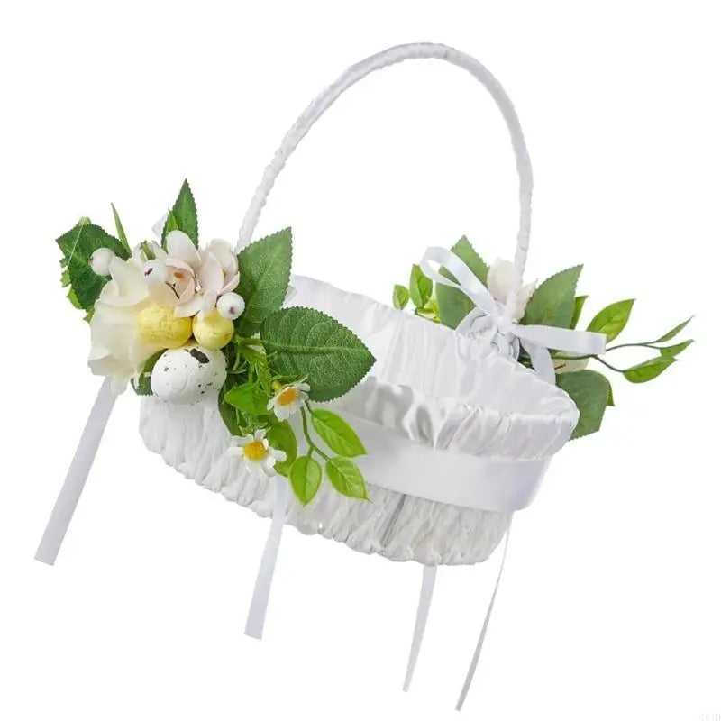 Natural Easter Theme Basket with Decorative Egg Flower For Couples And for Outdoor Activity Spring Event Good Vibrations