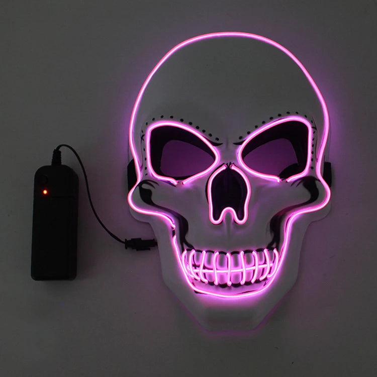 Halloween Horror Skull Mask LED Cold Light Mask LED Halloween Mask Cosplay Mask Halloween Party Decoration Luminous Skull Masks Good Vibrations