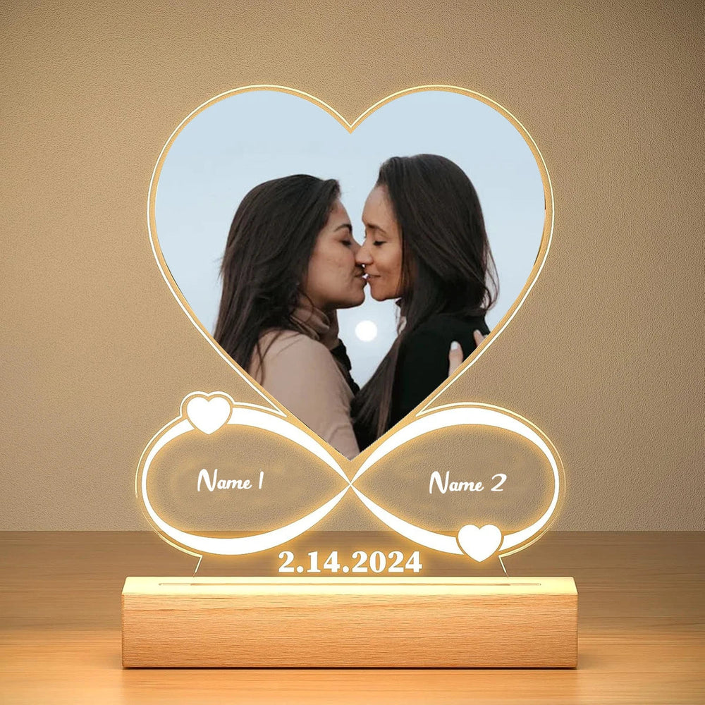 Custom Couples Gifts Personalized Photo Frame With Night Light Anniversary Valentine's Day Gifts for Women Men Girlfriend Him Good Vibrations Adult Super Store