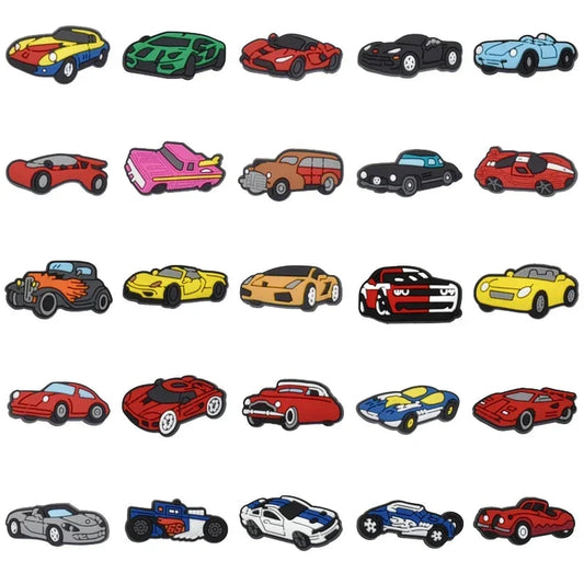 Shoe Charms for Crocs Accessories
 Sports Car Shoes Charm for Croc Decorations Pins Men Accessory Jeans Woman Clogs Clips Badges Good Vibrations