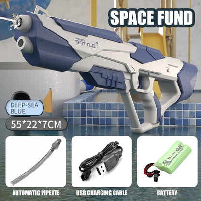 New Water Gun Electric Full Continuous Firing Toy Summer Beach Pool Water Toy Gun Fully Automatic Water Absorption Toys for Kids Good Vibrations