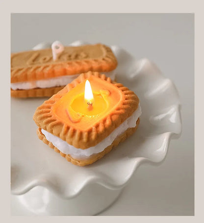 Cute Handmade Biscuit Candle Scented Candle Aromatherapy Soy Wax Candle Wedding Birthday Candles Party Home Decoration Good Vibrations