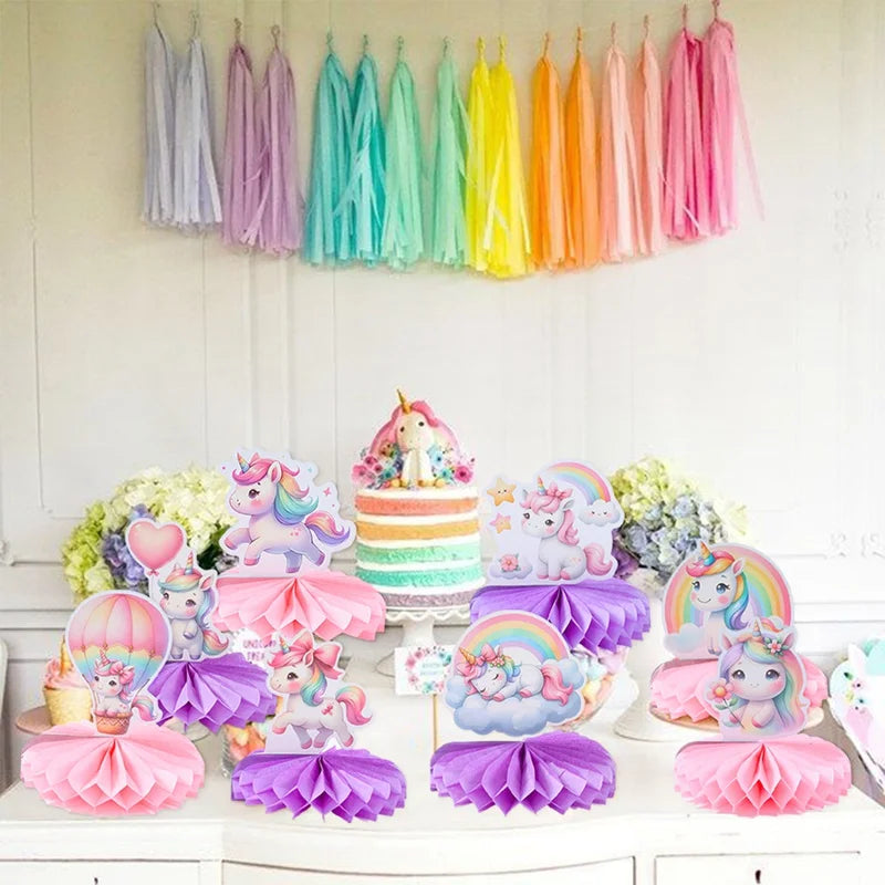 Rainbow Unicorn Honeycomb Ornament Set Rainbow Unicorn Birthday Party Decoration Kids Baby Shower Birthday Party Supplies Good Vibrations