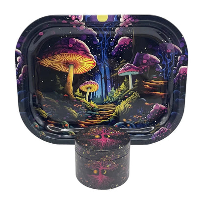 Metal 18X14CM Metal Rolling Maker Tray Kit with 2inch 50MM Smoke Herb Grinder Tobacco Set Spice Herb Tool Gift Good Vibrations Adult Super Store