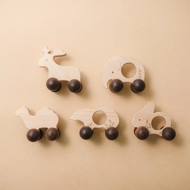 Wooden Cars Toys Maple Diy Crafts for Students Home Activities Montessori Grasping Teething Toy Newborn Birthday Gift Wood Block Good Vibrations