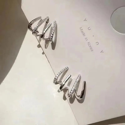 925 Silver Needle Korean Fashion Zircon Geometric Earrings For Women Jewelry 2026 Trending Luxury Crystal Cross Stud Earrings Good Vibrations