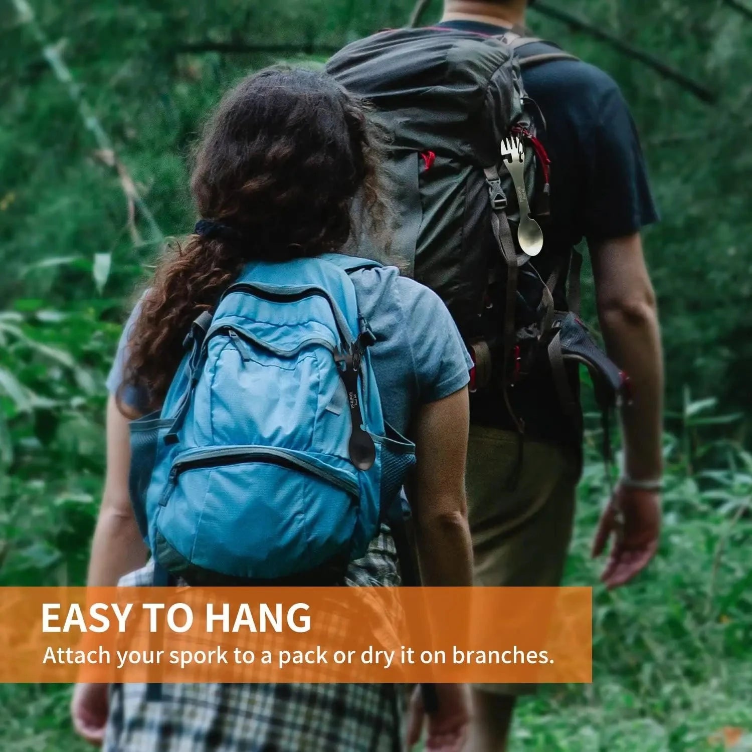 5-in-1 Utility Tactical Spork, Stainless Steel Spoon & Bottle Opener, Fork & Knife, Can Opener Combo Camping Utensil for Hiking Good Vibrations