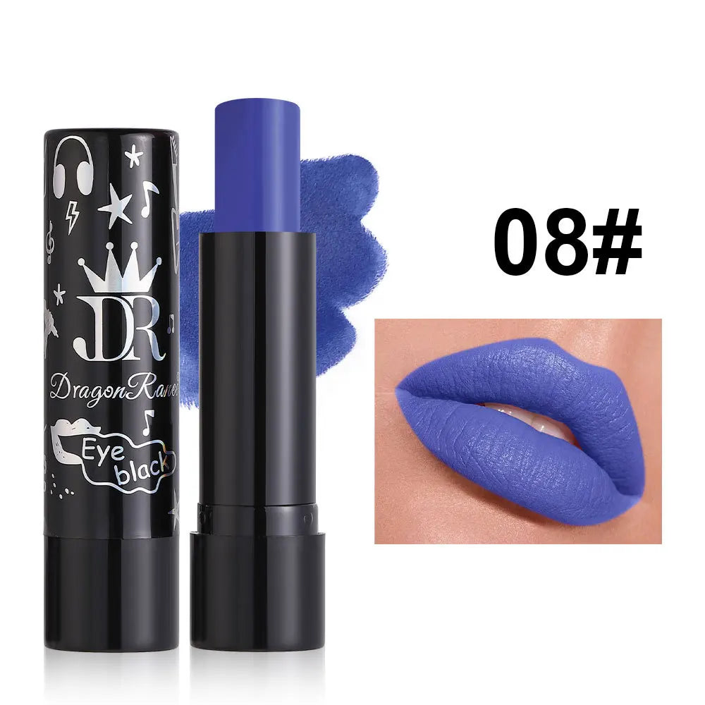 12 Colors Matte Nude Red Lipsticks Waterproof Pink Black Purple Velvet Lipstick Long Lasting Makeup Lip Stick Halloween Cosmetic Good Vibrations