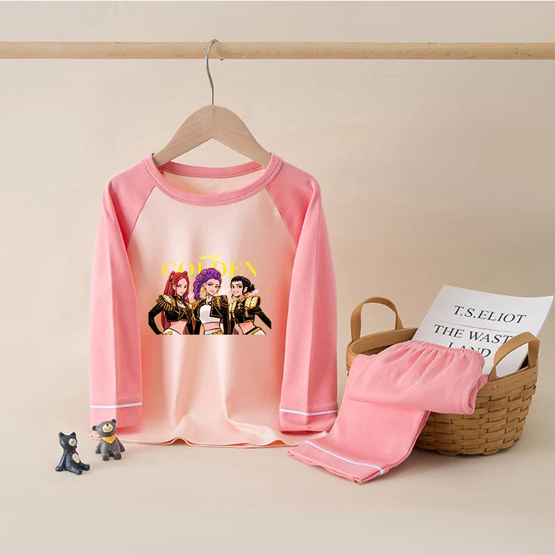 K-Pop Hunters Zoey Mira Rumi Children's Clothing Sets Boys Cartoon Sleepwear Clothes Kids Pajamas Set Baby Girls Cotton Pyjama Good Vibrations