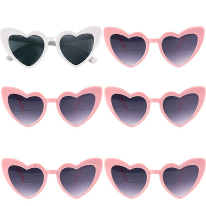 12/6pcs Wedding Bridesmaid Gifts Bridesmaid Hair Ties Scrunchies Heart Shaped Sunglasses Bachelorette Hen Party Bridal Favors Good Vibrations