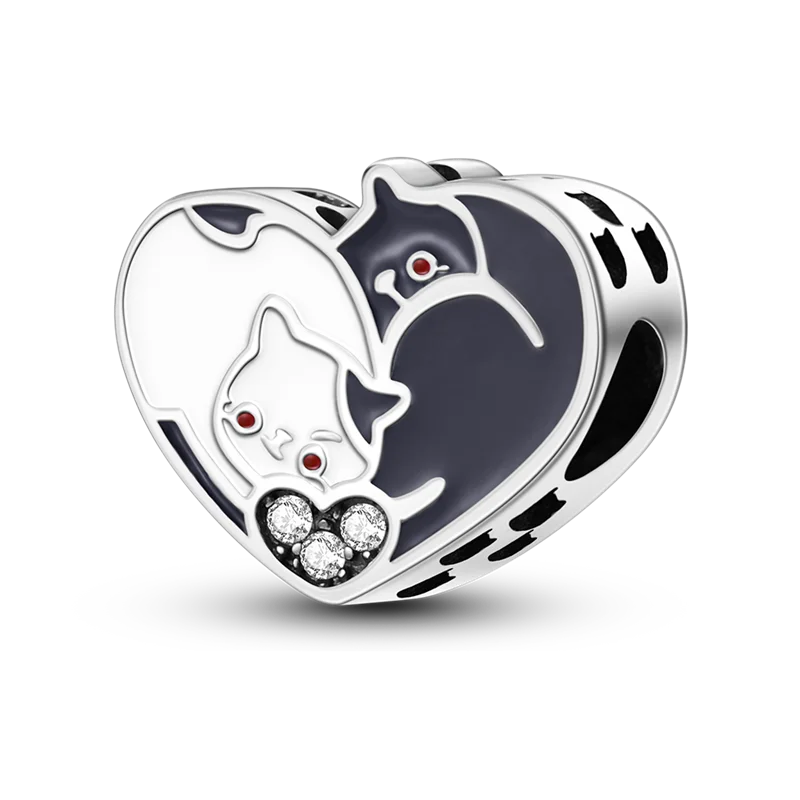 Heart Shape 925 Sterling Silver Family Lover Affection Pendant Charm Beads Fit Original Bangle Bracelet DIY Jewelry For Women Good Vibrations