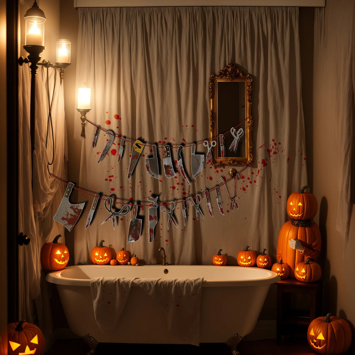 Halloween Decorations, Friday the 13th party, Insane asylum Halloween decorations, Spooky party decor, Good Vibrations