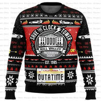 Back To The Future Ugly Christmas Sweater Cartoon Anime Women Men Pullover Tops 2025 New Fashion Couple Hoodie Sweatshirt Good Vibrations
